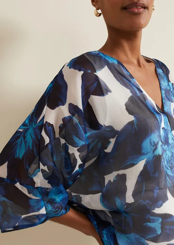 Phase Eight Shirts and Blouses Syra Silk Blouse Blue 8211 Women