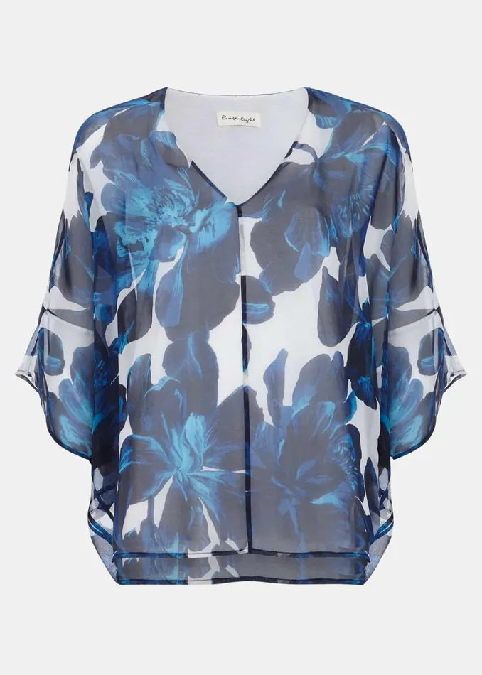 Phase Eight Shirts and Blouses Syra Silk Blouse Blue 8211 Women