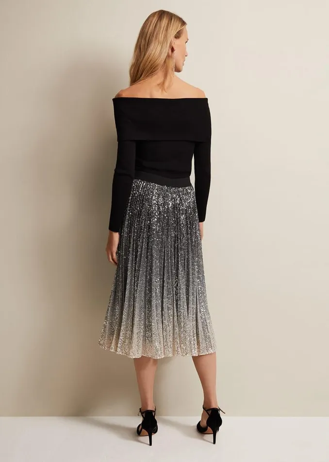 Phase Eight Skirts Celeste Sequin Ombre Pleated Midi Skirt Multicoloured 8211 Women Phase Eight Skirts Celeste Sequin Ombre Pleated Midi Skirt Multicoloured 8211 Women