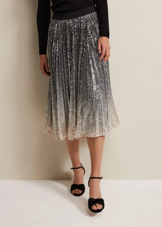 Phase Eight Skirts Celeste Sequin Ombre Pleated Midi Skirt Multicoloured 8211 Women Phase Eight Skirts Celeste Sequin Ombre Pleated Midi Skirt Multicoloured 8211 Women