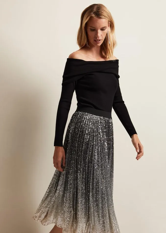 Phase Eight Skirts Celeste Sequin Ombre Pleated Midi Skirt Multicoloured 8211 Women Phase Eight Skirts Celeste Sequin Ombre Pleated Midi Skirt Multicoloured 8211 Women