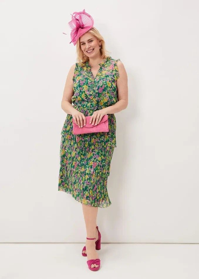 Phase Eight Skirts Heidi Printed Plisse CoOrd Skirt Multicoloured 8211 Women