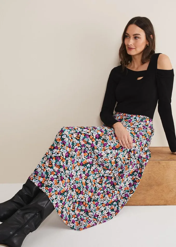 Phase Eight Skirts Mona Floral Tiered Skirt Multicoloured 8211 Women