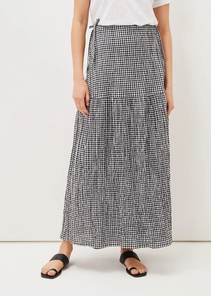 Phase Eight Skirts Tyrina Cotton Gingham Wrap Maxi Skirt Blackwhite 8211 Women Phase Eight Skirts Tyrina Cotton Gingham Wrap Maxi Skirt Blackwhite 8211 Women