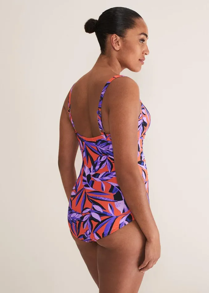 Phase Eight Swimwear Leaf Print Swimsuit Purpleorange 8211 Women