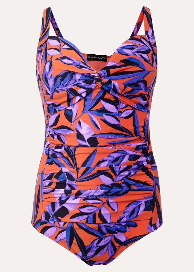 Phase Eight Swimwear Leaf Print Swimsuit Purpleorange 8211 Women