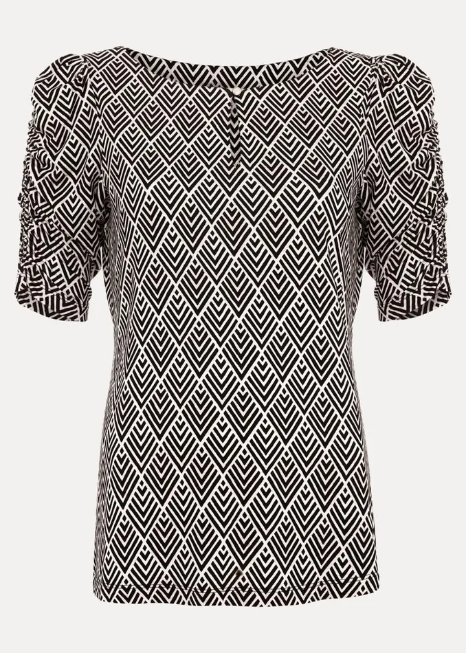 Phase Eight Tops and TShirts Evelyn Geo Print Top Blackmulti 8211 Women