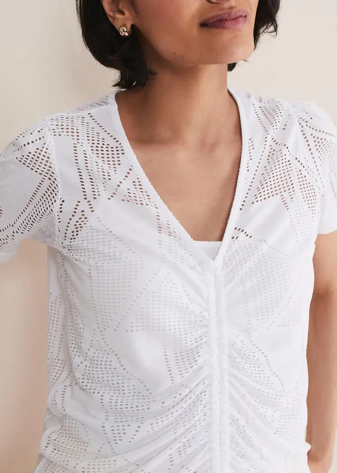 Phase Eight Tops and TShirts Gemima Ruched Front Top White 8211 Women