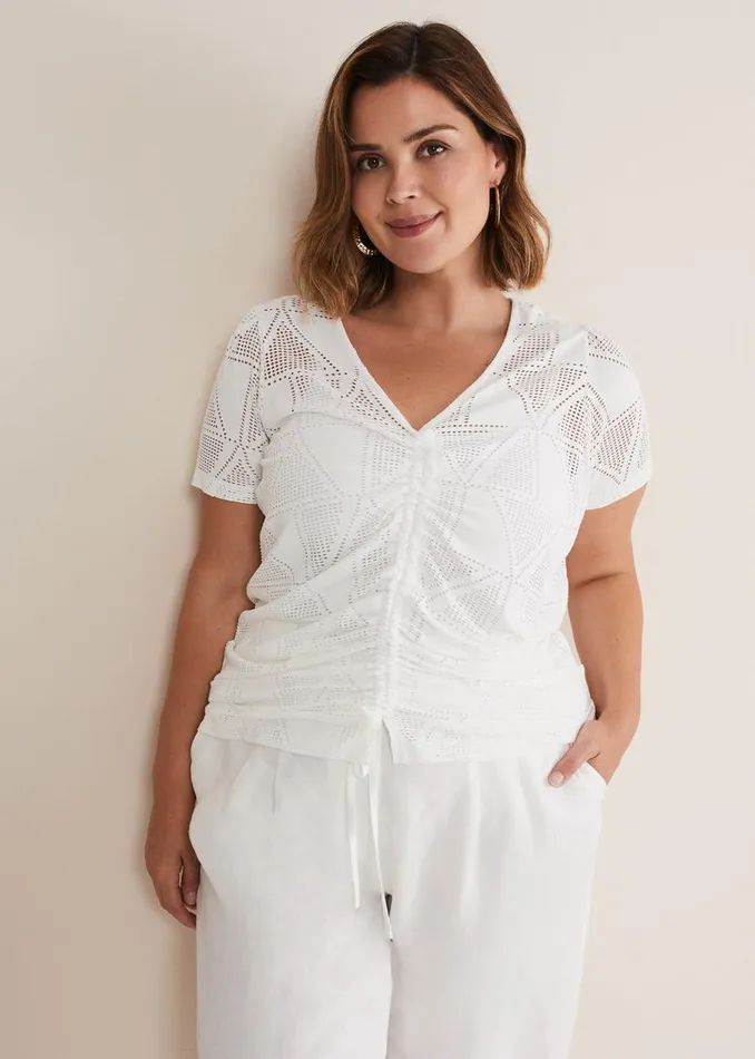 Phase Eight Tops and TShirts Gemima Ruched Front Top White 8211 Women
