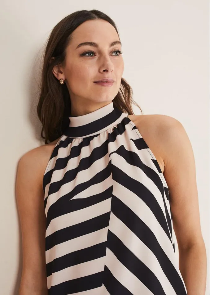 Phase Eight Tops and TShirts Lana Striped Halter Neck Top Blackpink 8211 Women Phase Eight Tops and TShirts Lana Striped Halter Neck Top Blackpink 8211 Women