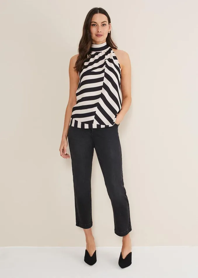 Phase Eight Tops and TShirts Lana Striped Halter Neck Top Blackpink 8211 Women Phase Eight Tops and TShirts Lana Striped Halter Neck Top Blackpink 8211 Women