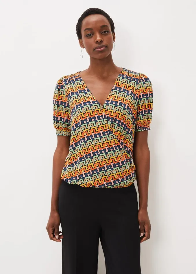 Phase Eight Tops and TShirts Milano Wrap Top Multicoloured 8211 Women