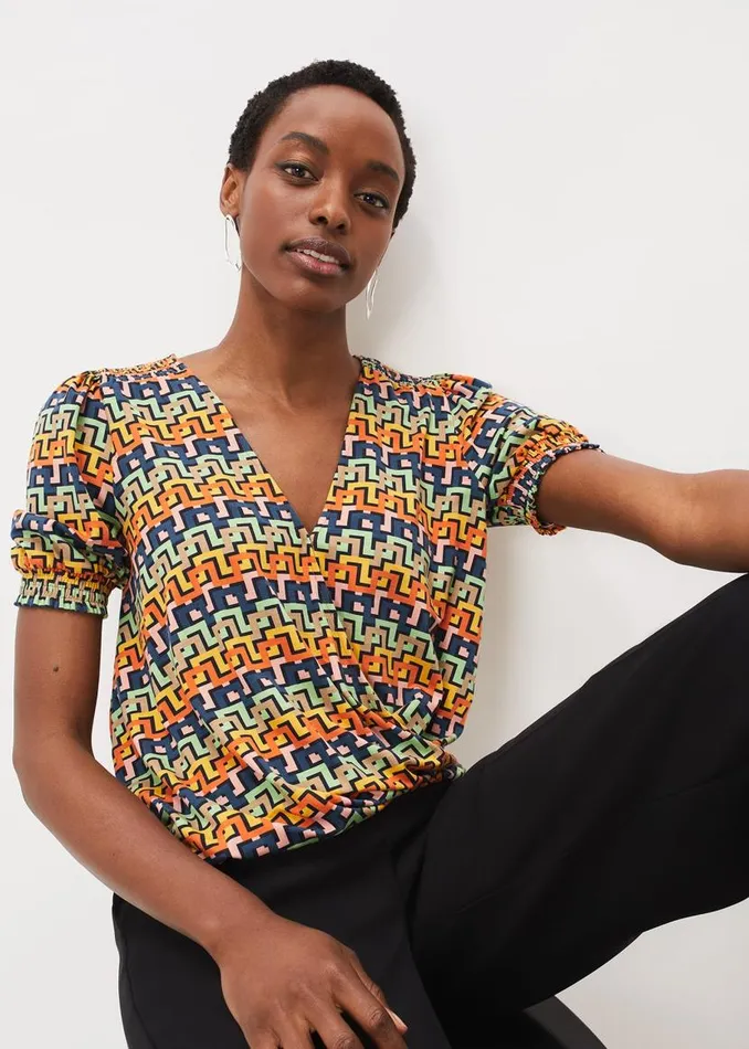 Phase Eight Tops and TShirts Milano Wrap Top Multicoloured 8211 Women