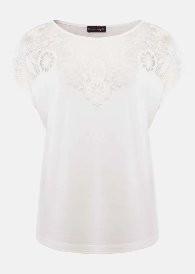 Phase Eight Tops and TShirts Ulla Placement Burnout Top Ivory 8211 Women