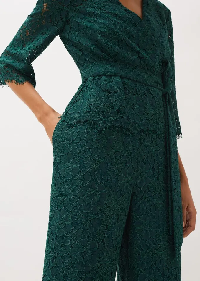 Phase Eight Trousers Aliza Lace CoOrd Trousers Pine 8211 Women