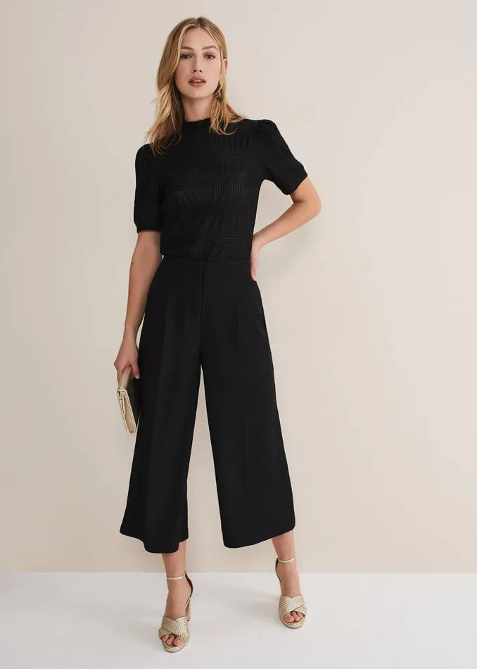 Phase Eight Trousers Audrea Black Wide Leg Culottes Black 8211 Women