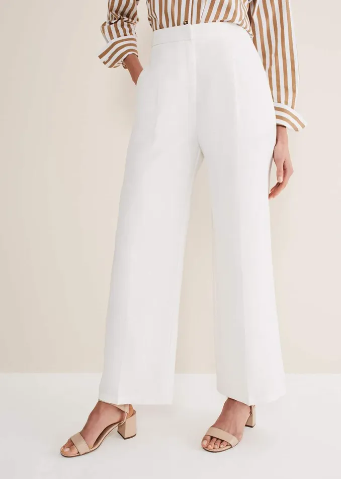 Phase Eight Trousers Bianca Wide Leg Suit Trousers Ivory 8211 Women