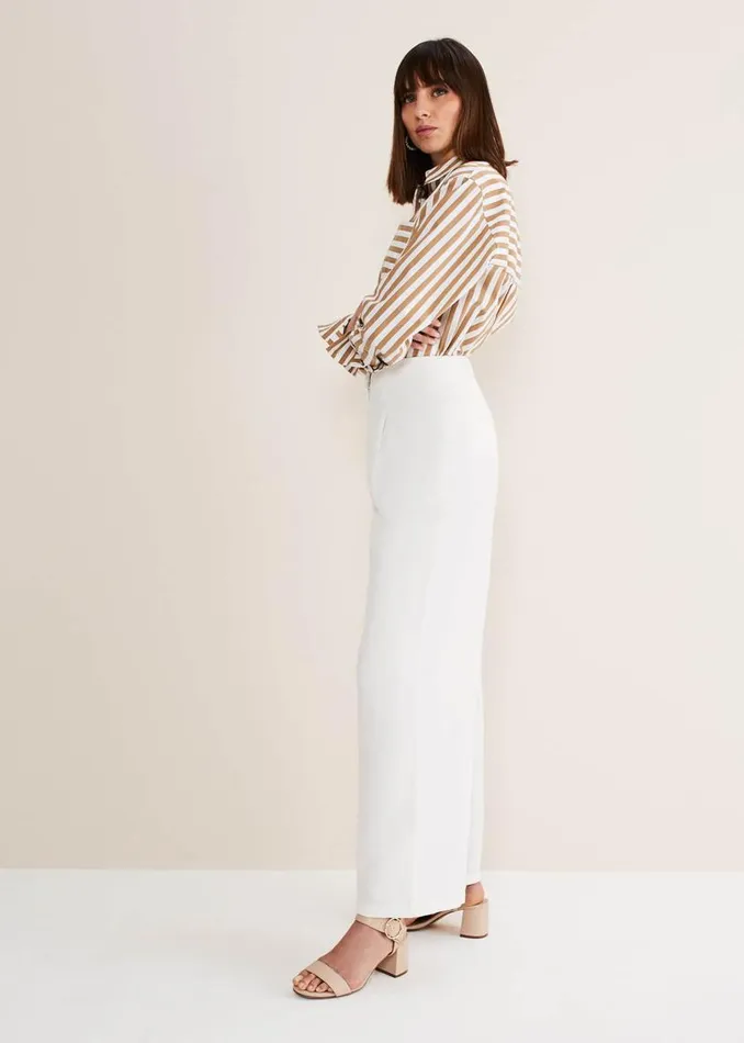 Phase Eight Trousers Bianca Wide Leg Suit Trousers Ivory 8211 Women