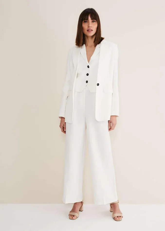 Phase Eight Trousers Bianca Wide Leg Suit Trousers Ivory 8211 Women
