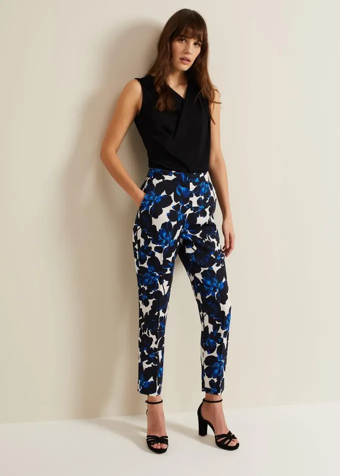 Phase Eight Trousers Caddie Floral Suit Trousers Blue 8211 Women