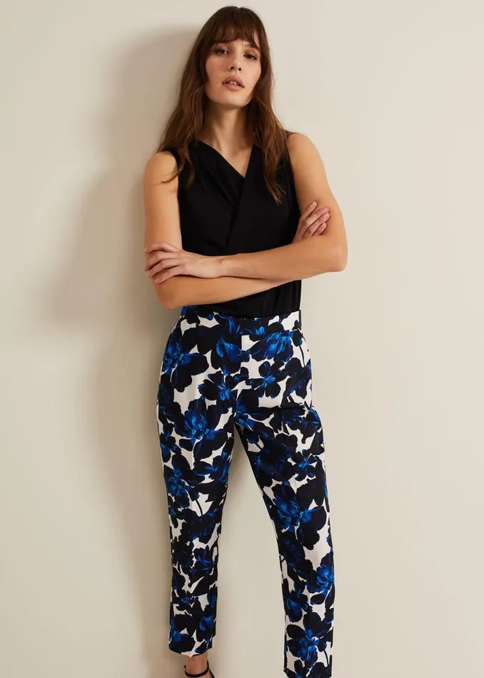 Phase Eight Trousers Caddie Floral Suit Trousers Blue 8211 Women