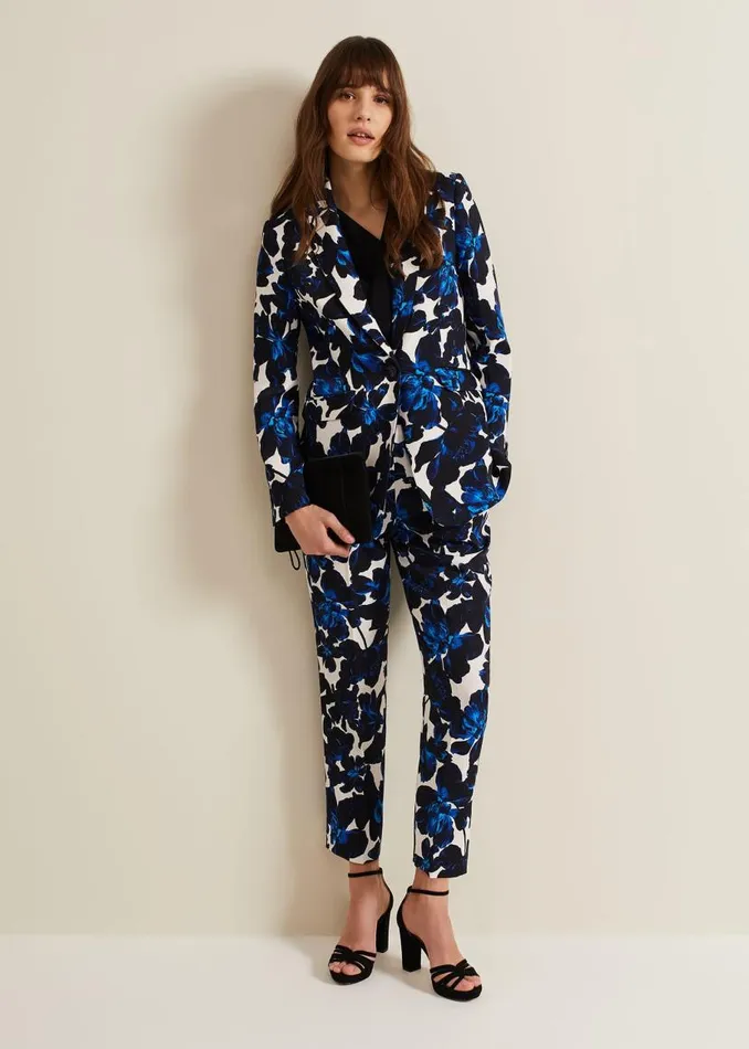 Phase Eight Trousers Caddie Floral Suit Trousers Blue 8211 Women