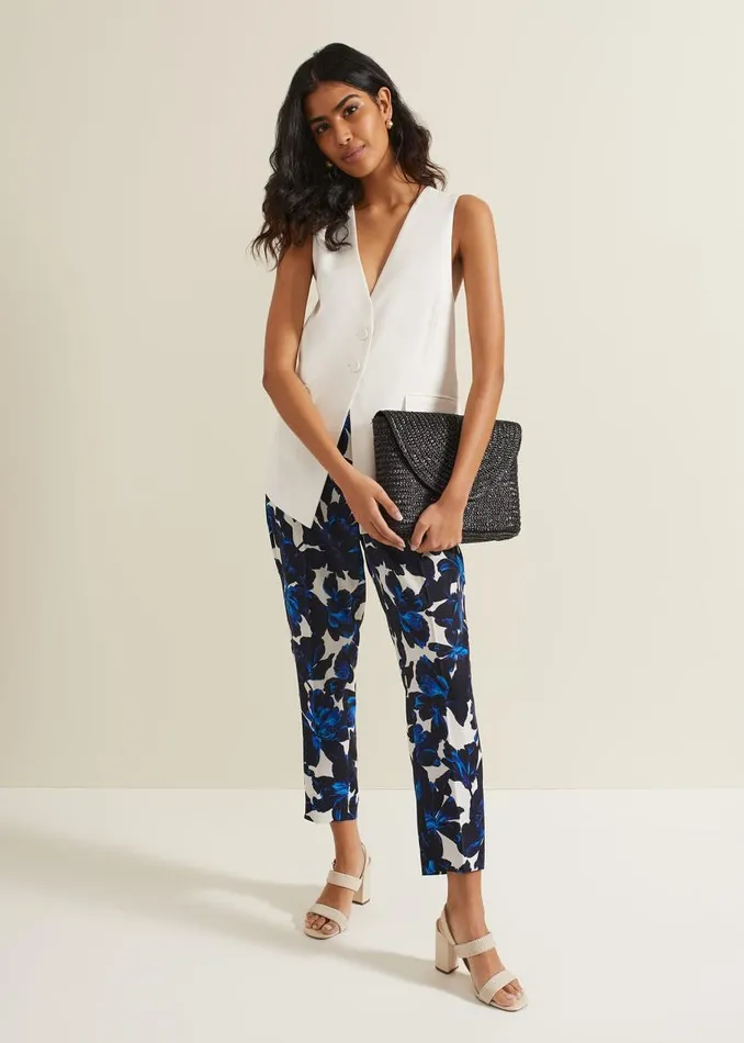 Phase Eight Trousers Caddie Floral Suit Trousers Blue 8211 Women