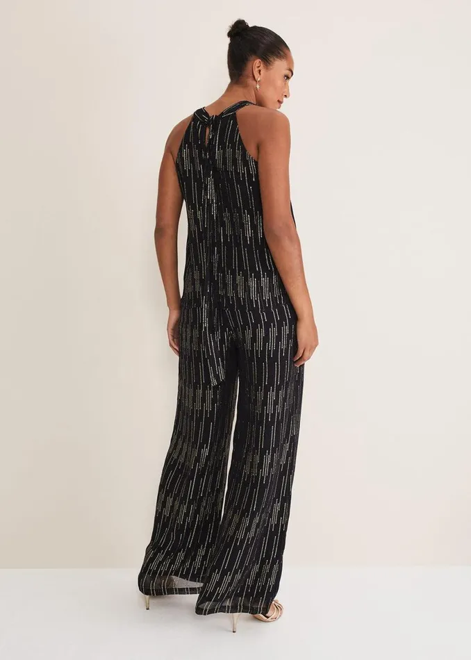 Phase Eight Trousers Eula Lurex Trouser CoOrd Blackgold 8211 Women