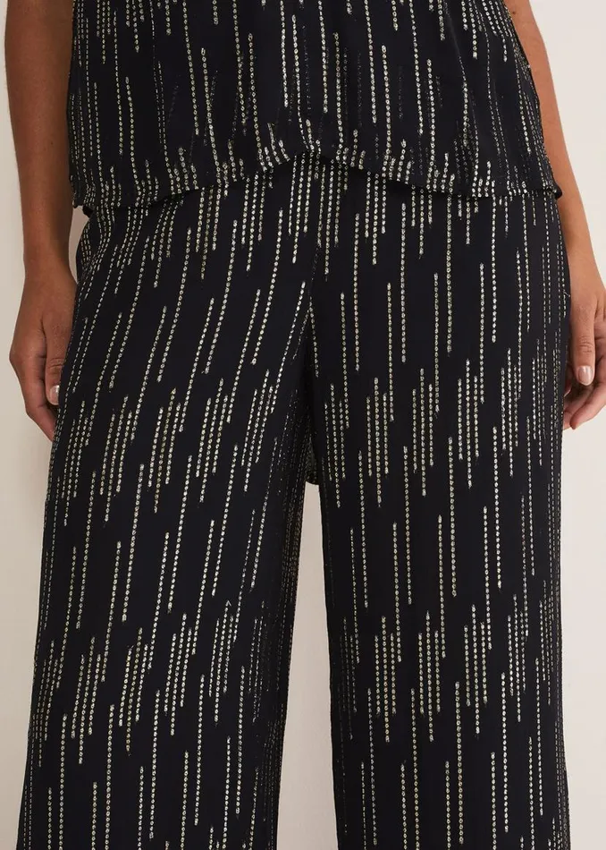 Phase Eight Trousers Eula Lurex Trouser CoOrd Blackgold 8211 Women
