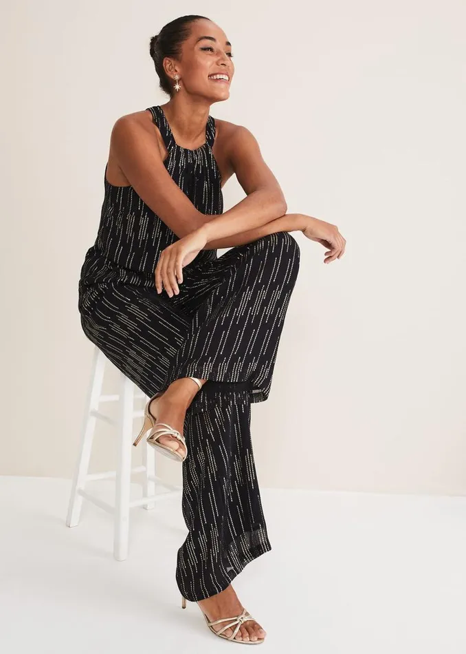 Phase Eight Trousers Eula Lurex Trouser CoOrd Blackgold 8211 Women