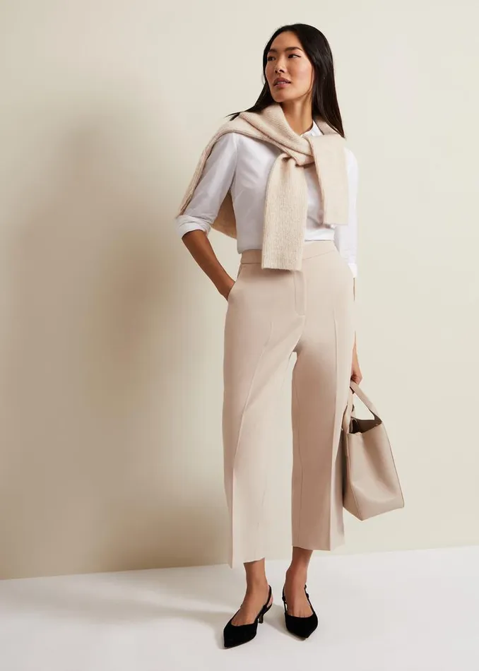 Phase Eight Trousers Everlee Crop Straight Leg Smart Trouser Stone 8211 Women
