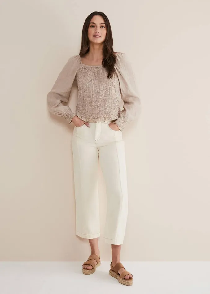 Phase Eight Trousers Fraya Wide Leg Jeans Ecru 8211 Women