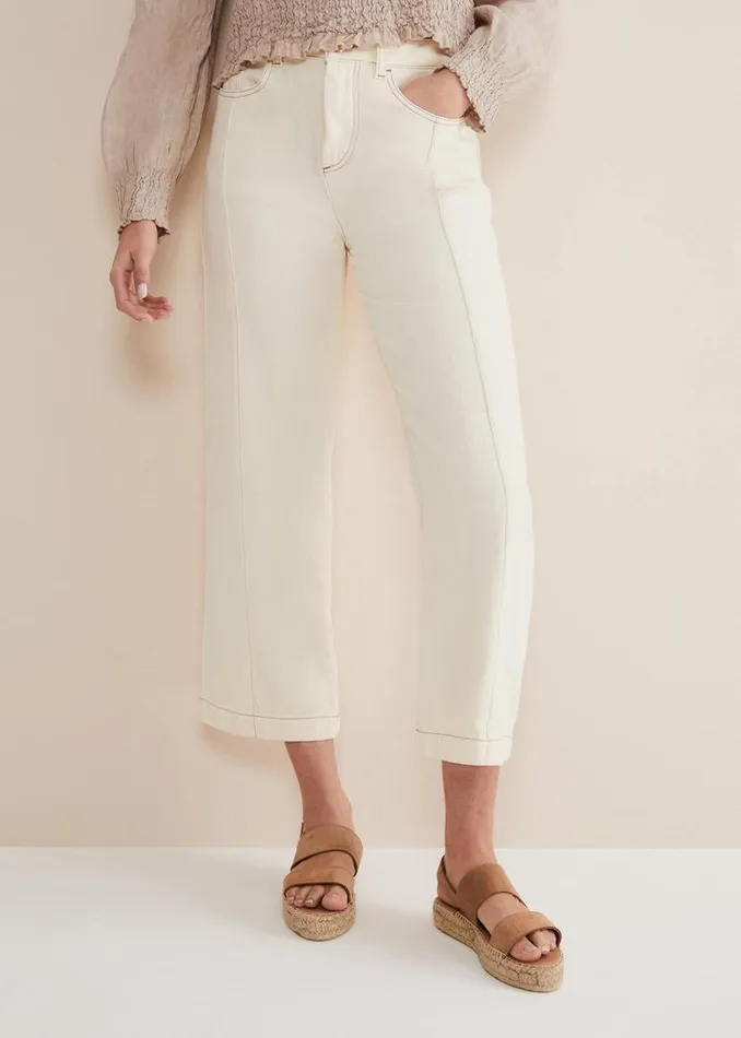 Phase Eight Trousers Fraya Wide Leg Jeans Ecru 8211 Women