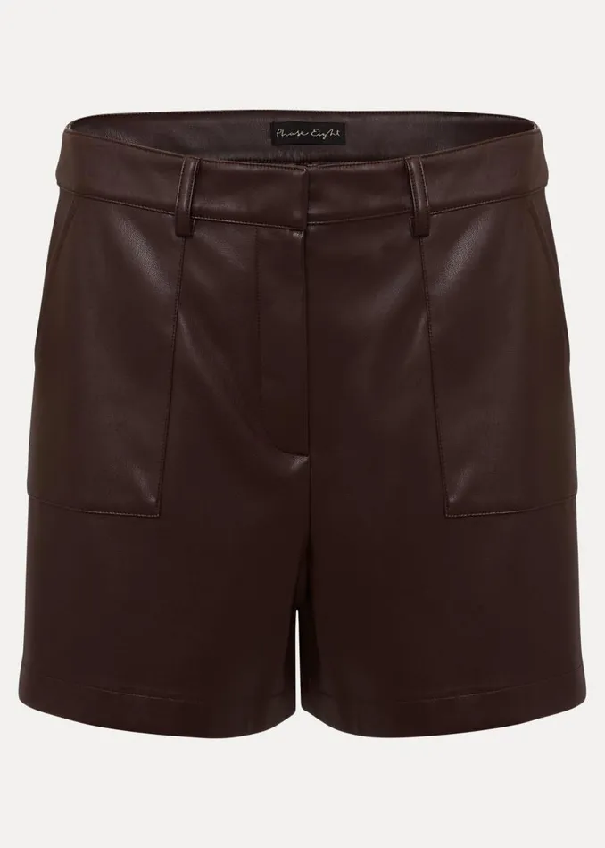 Phase Eight Trousers Hadley Faux Leather Shorts Burgundy 8211 Women