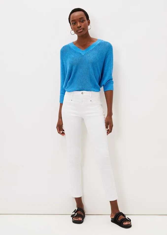 Phase Eight Trousers Hailee Topstitch Skinny Jeans Short White 8211 Women