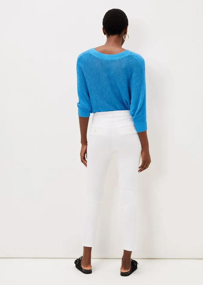 Phase Eight Trousers Hailee Topstitch Skinny Jeans Short White 8211 Women