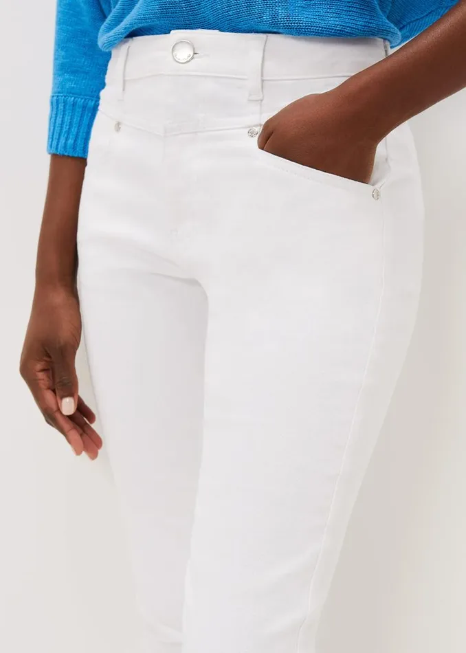 Phase Eight Trousers Hailee Topstitch Skinny Jeans Short White 8211 Women
