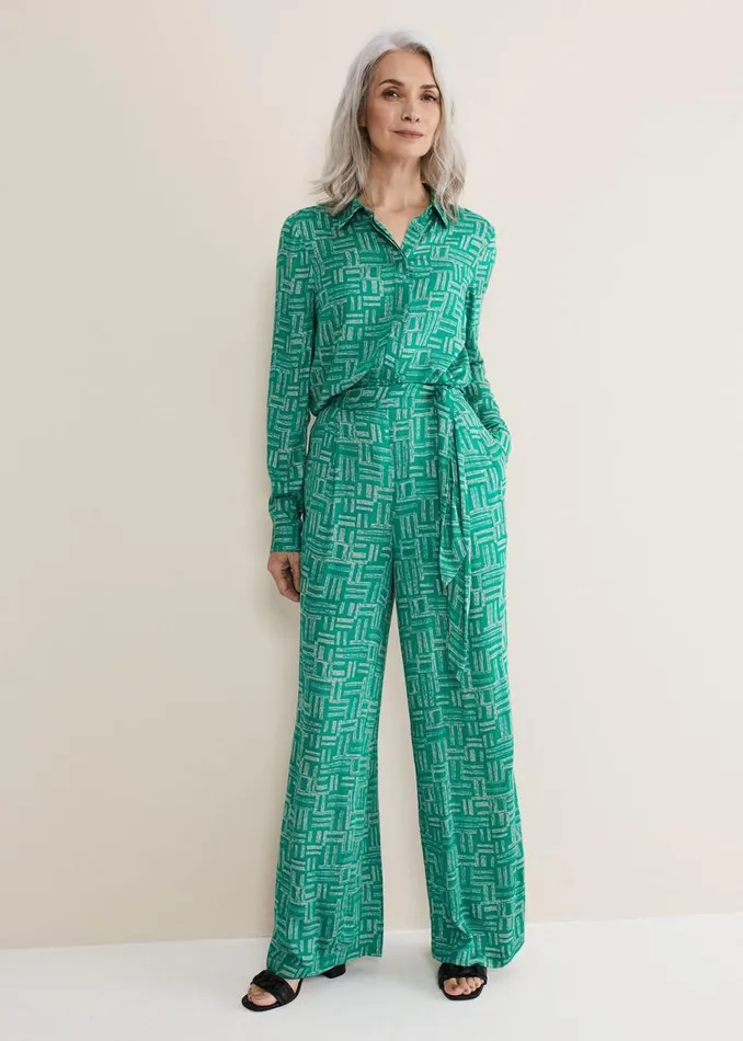Phase Eight Trousers Hatty Wide Leg Trousers Greenstone 8211 Women