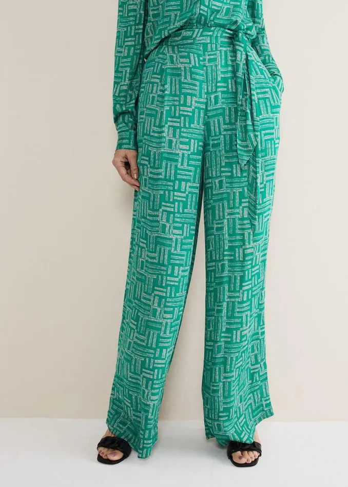 Phase Eight Trousers Hatty Wide Leg Trousers Greenstone 8211 Women