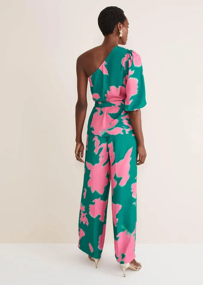 Phase Eight Trousers Madison Abstract Trousers CoOrd Greenpink 8211 Women