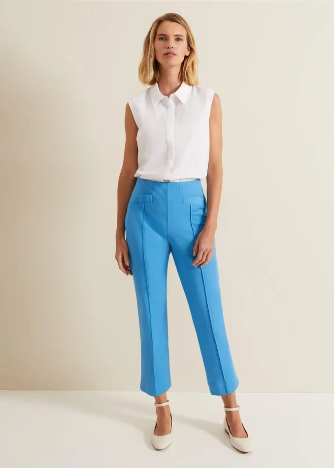 Phase Eight Trousers Miah Stretch Capri Trousers Blue 8211 Women