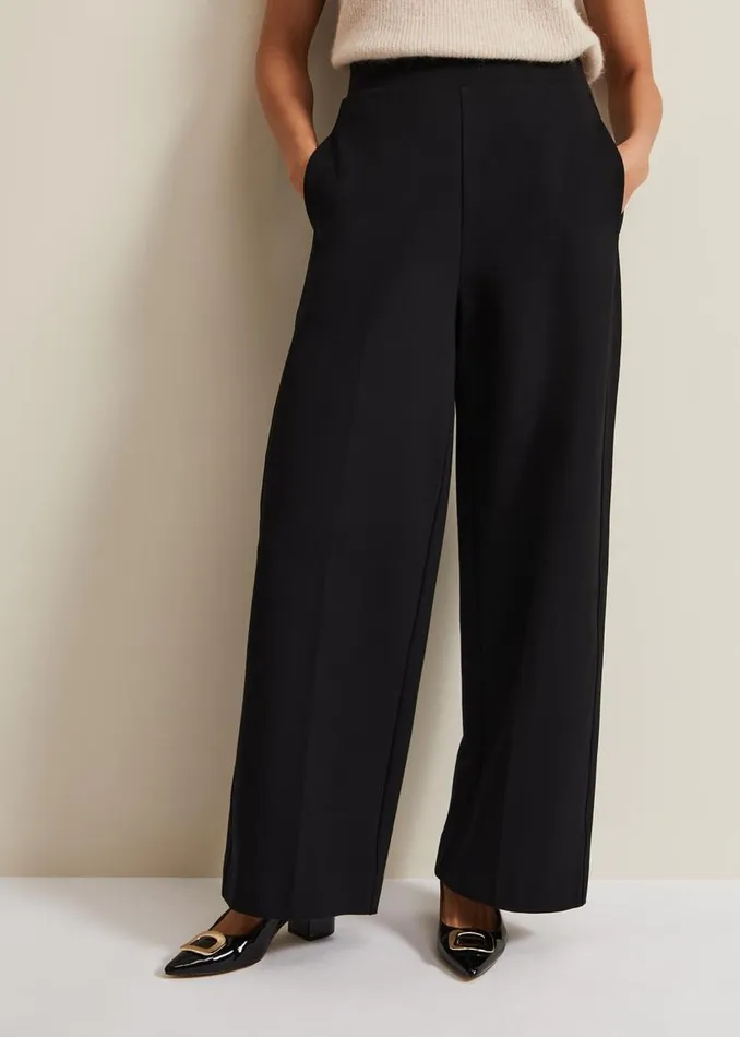 Phase Eight Trousers Mila Ponte Wide Leg Trousers Black 8211 Women