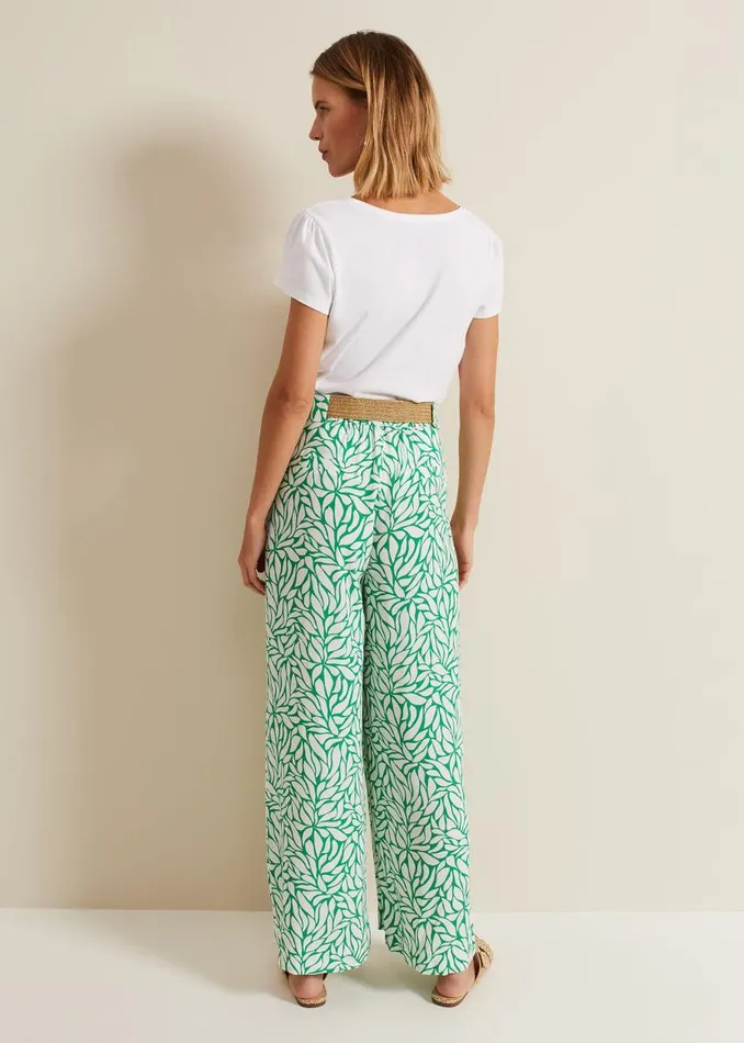 Phase Eight Trousers Nylah Printed Wide Leg Trousers Green 8211 Women