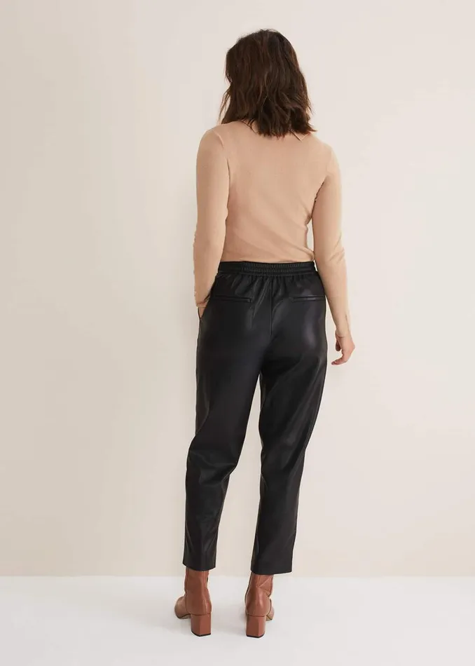 Phase Eight Trousers Rya Pleather Straight Leg Trouser Black 8211 Women