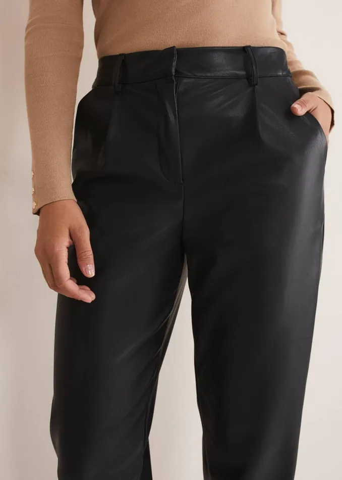 Phase Eight Trousers Rya Pleather Straight Leg Trouser Black 8211 Women