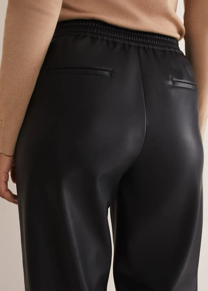 Phase Eight Trousers Rya Pleather Straight Leg Trouser Black 8211 Women