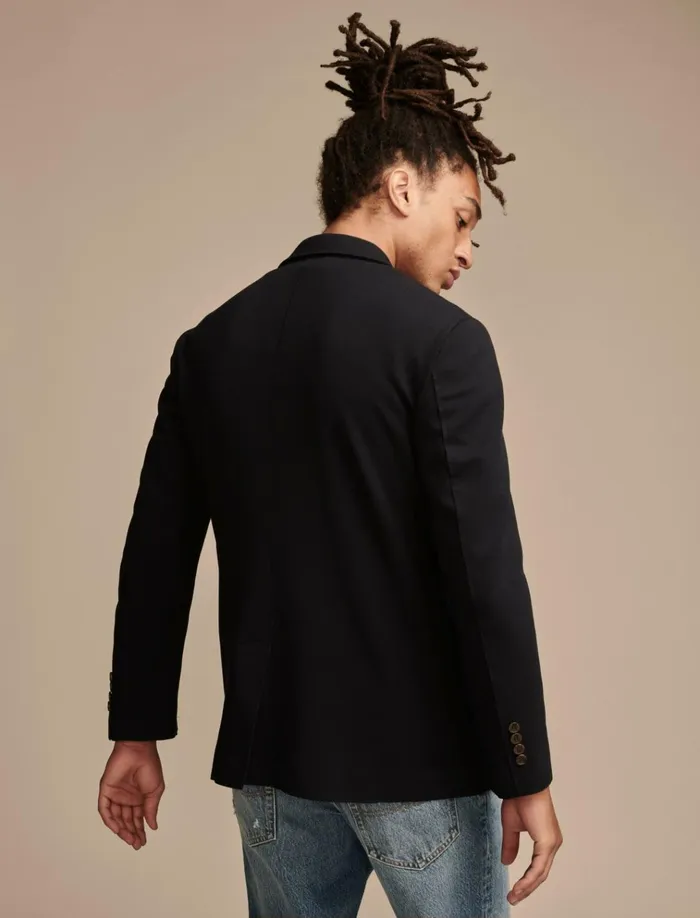 Pique Blazer 4Way Stretch Dark Blue Men Lucky Brand Suit Separates