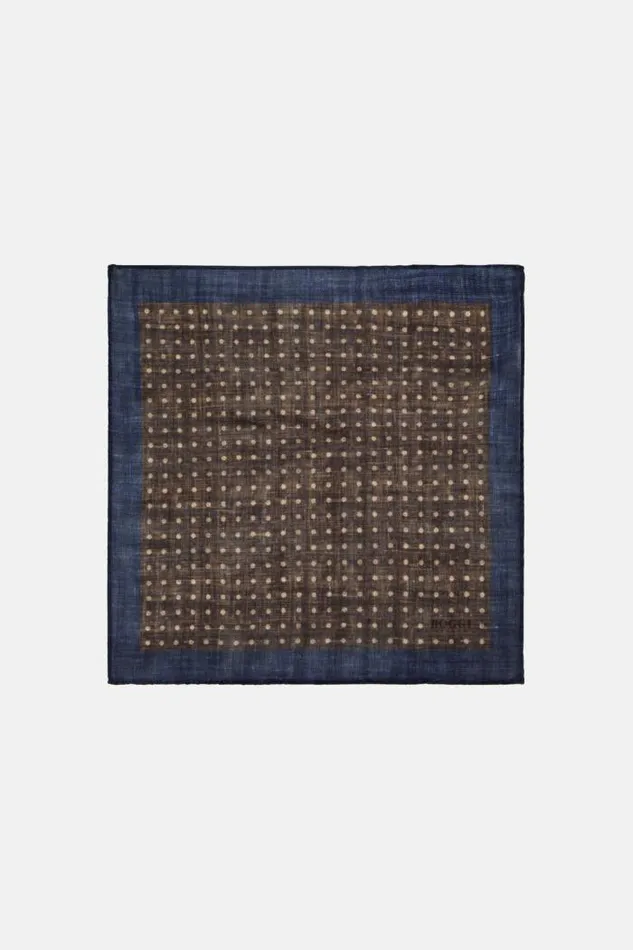 Pocket Squares Men Boggi Milano Polka Dot Pocket Square In Wool Brown