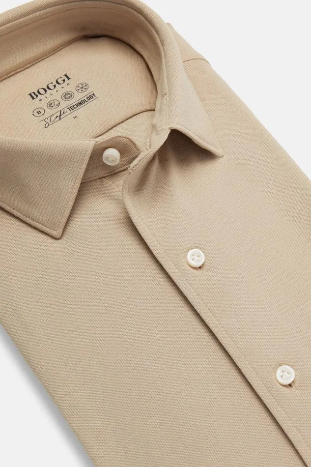 Polo Shirts Men Boggi Milano Regular Fit Performance Pique Polo Shirt Beige