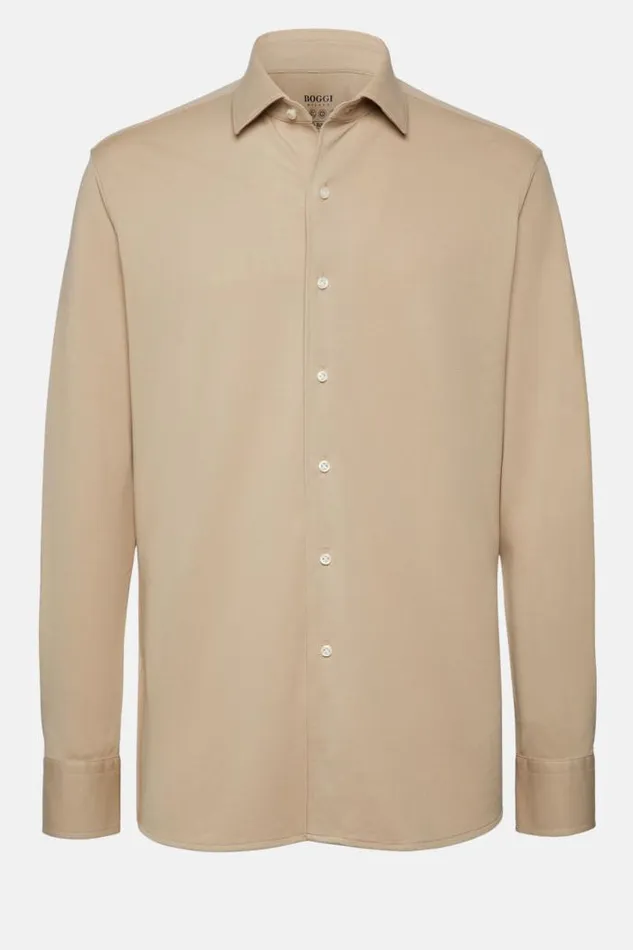 Polo Shirts Men Boggi Milano Regular Fit Performance Pique Polo Shirt Beige